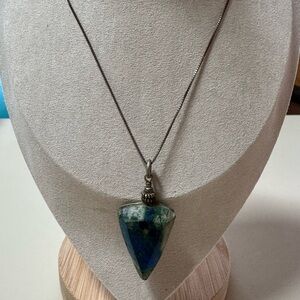 Lapis Lazuli Point on 18” Sterling Silver Chain